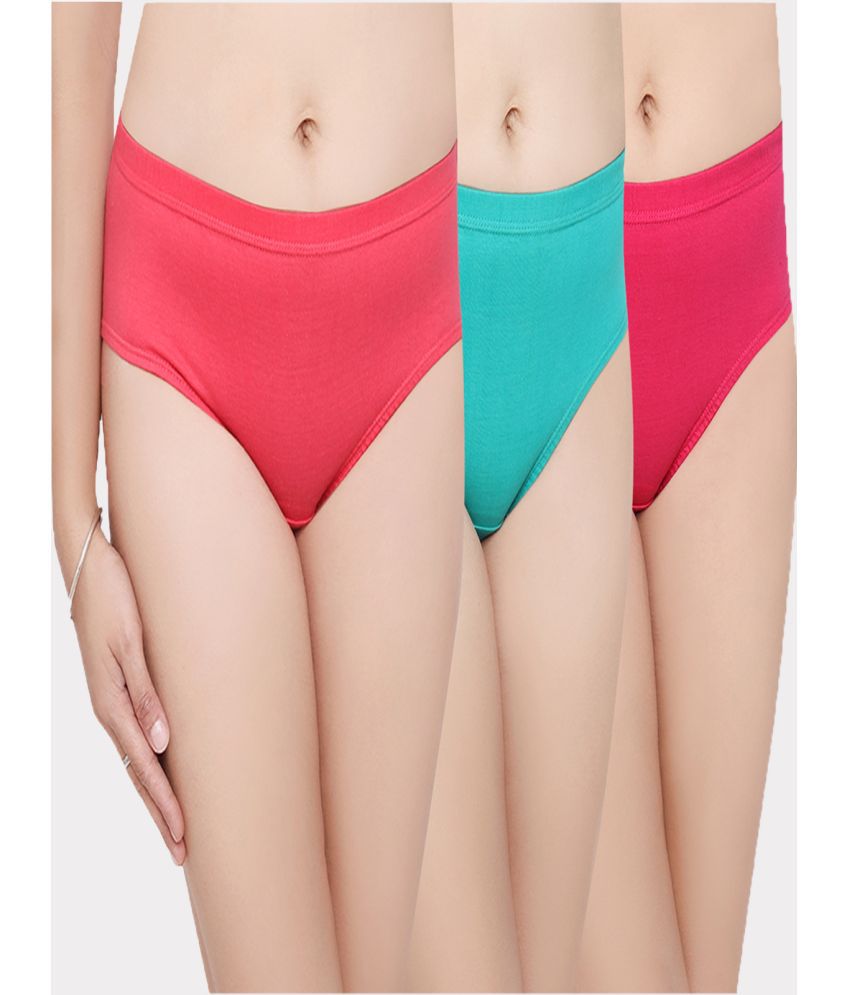 IN CARE LINGERIE - Multicolor Cotton Solid Women's Briefs ( Pack of 3 )
