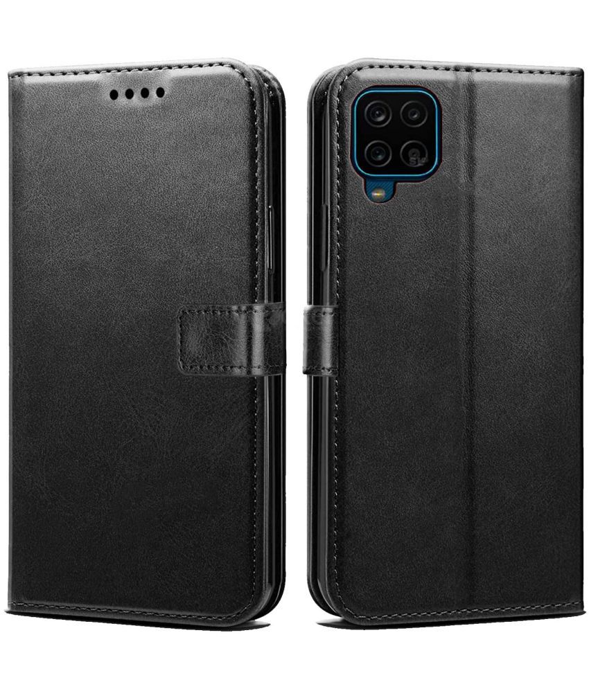     			Kosher Traders - Black Artificial Leather Flip Cover Compatible For Samsung Galaxy A42 ( Pack of 1 )