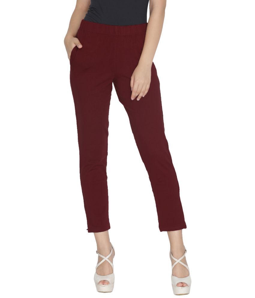     			Lux Lyra - Maroon Cotton Women's Leggings ( Pack of 1 )