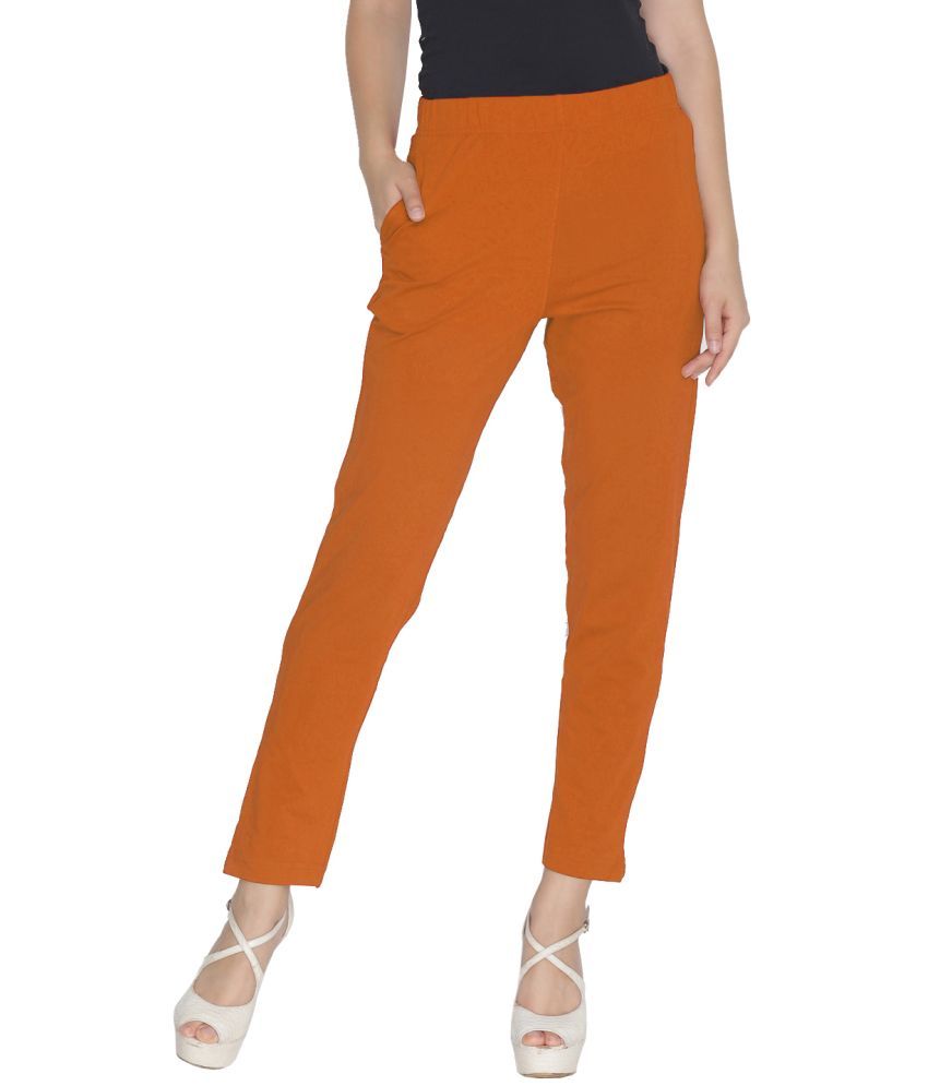     			Lux Lyra - Orange Cotton Women's Leggings ( Pack of 1 )