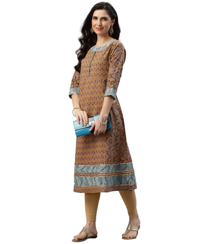     			Yash Gallery - Multicolor Cotton Women's A-line Kurti ( Pack of 1 )