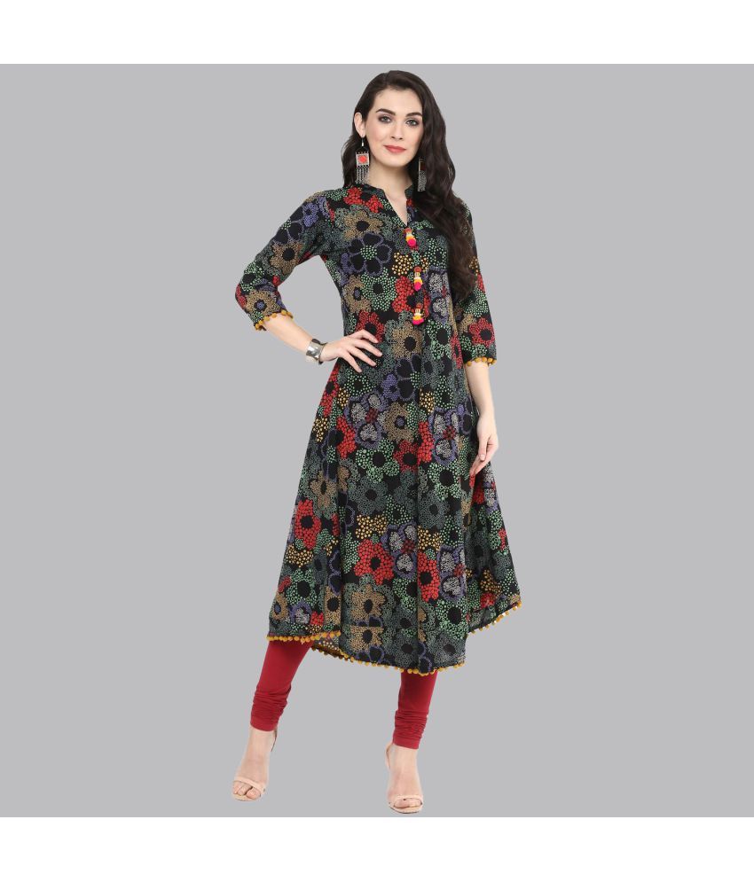     			Yash Gallery - Multicolor Cotton Women's Asymmetrical Kurti ( Pack of 1 )