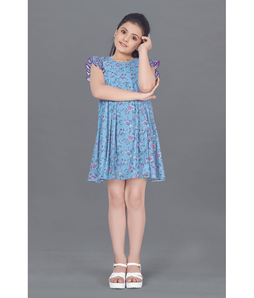     			Fashion Dream - Blue Georgette Girls A-line Dress ( Pack of 1 )