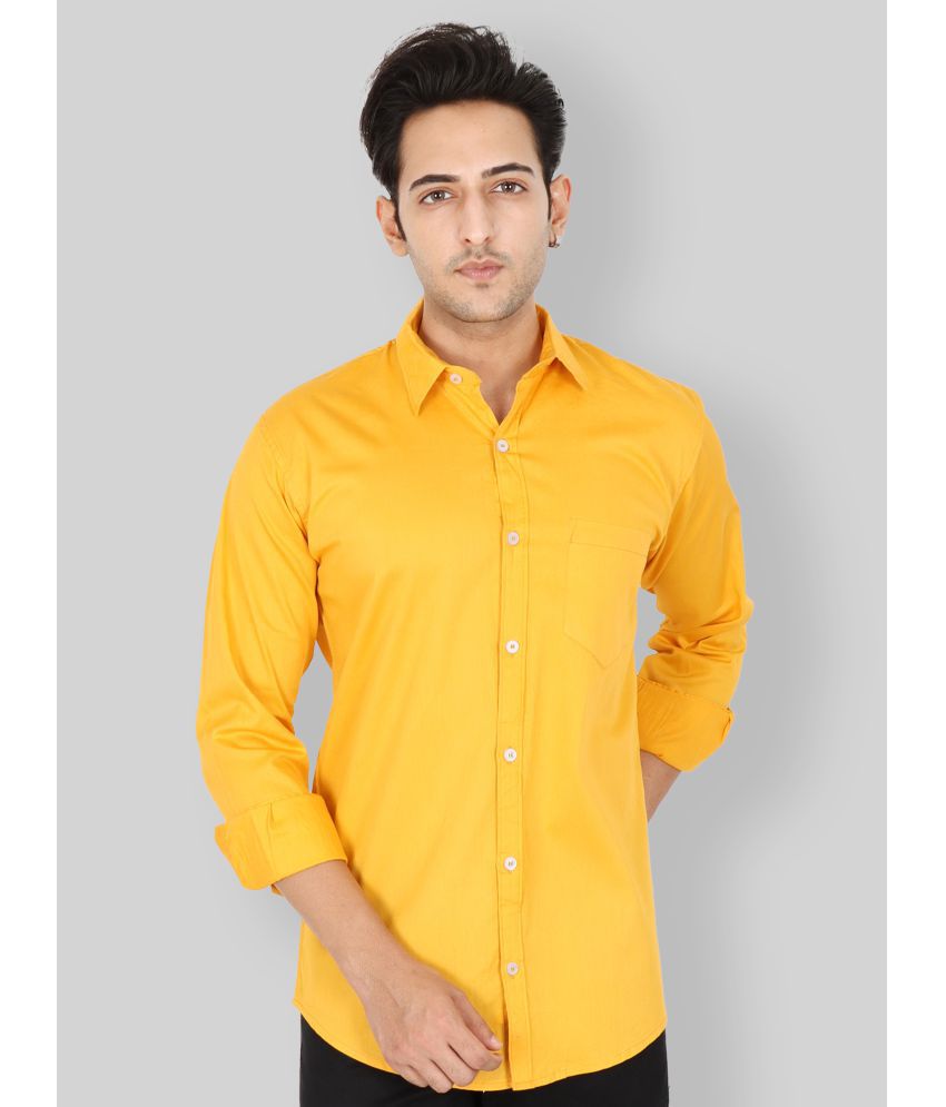     			YHA - Yellow Cotton Regular Fit Men's Casual Shirt ( Pack of 1 )