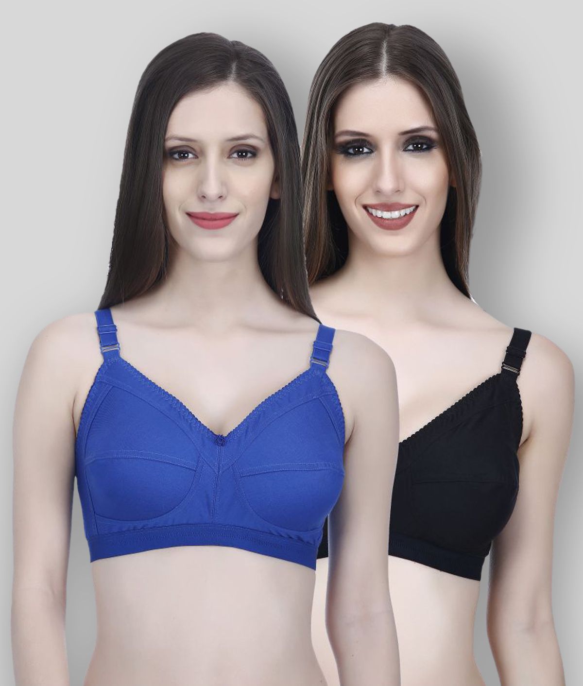     			Elina - Multicolor Cotton Non - Padded Women's T-Shirt Bra ( Pack of 2 )