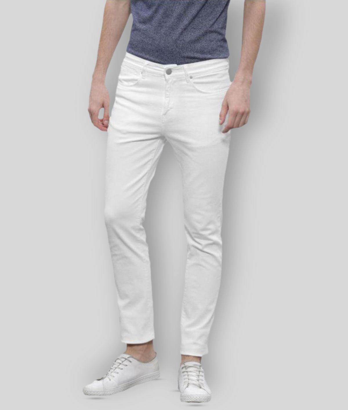     			HALOGEN - White 100% Cotton Slim Fit Men's Jeans ( Pack of 1 )