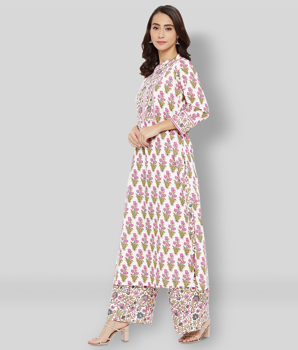     			Tissu - Multicolor Straight Cotton Women's Stitched Salwar Suit ( Pack of 1 )