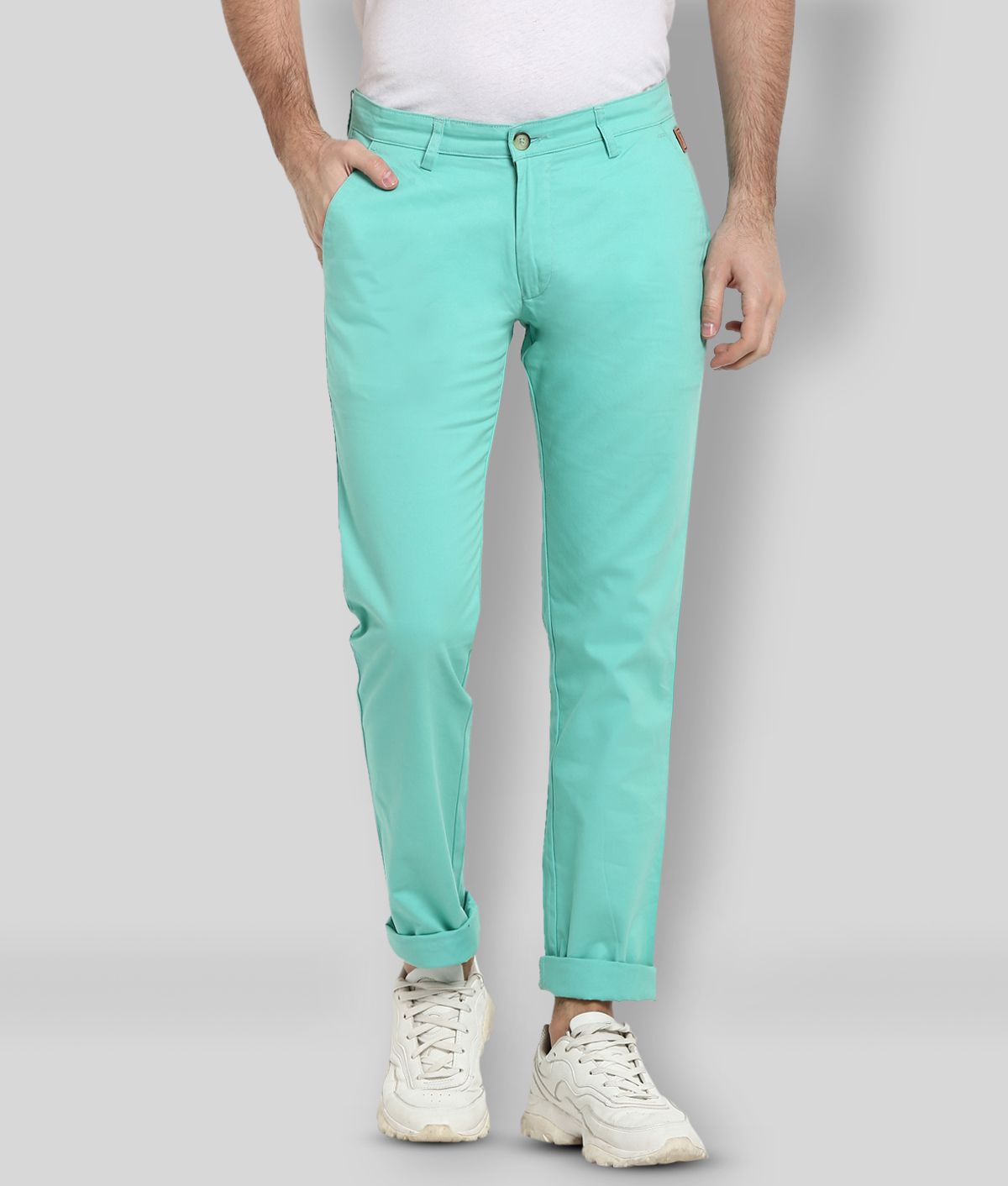     			Urbano Fashion - Green Cotton Slim Fit Men's Chinos (Pack of 1)