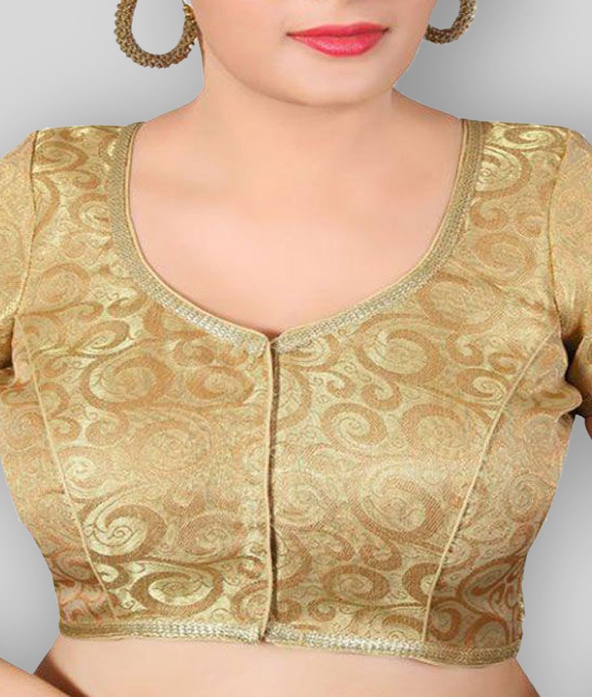 Atulya Designer Gold Brocade Women S Blouse Pack Of 1 Buy