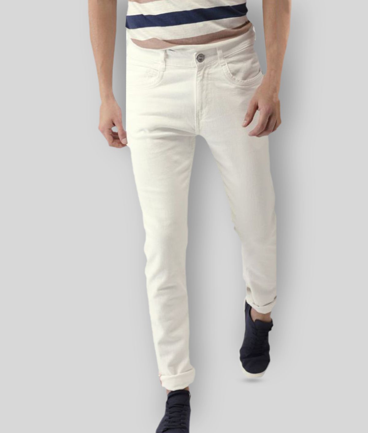     			Calcium - White Denim Skinny Fit Men's Jeans ( Pack of 1 )