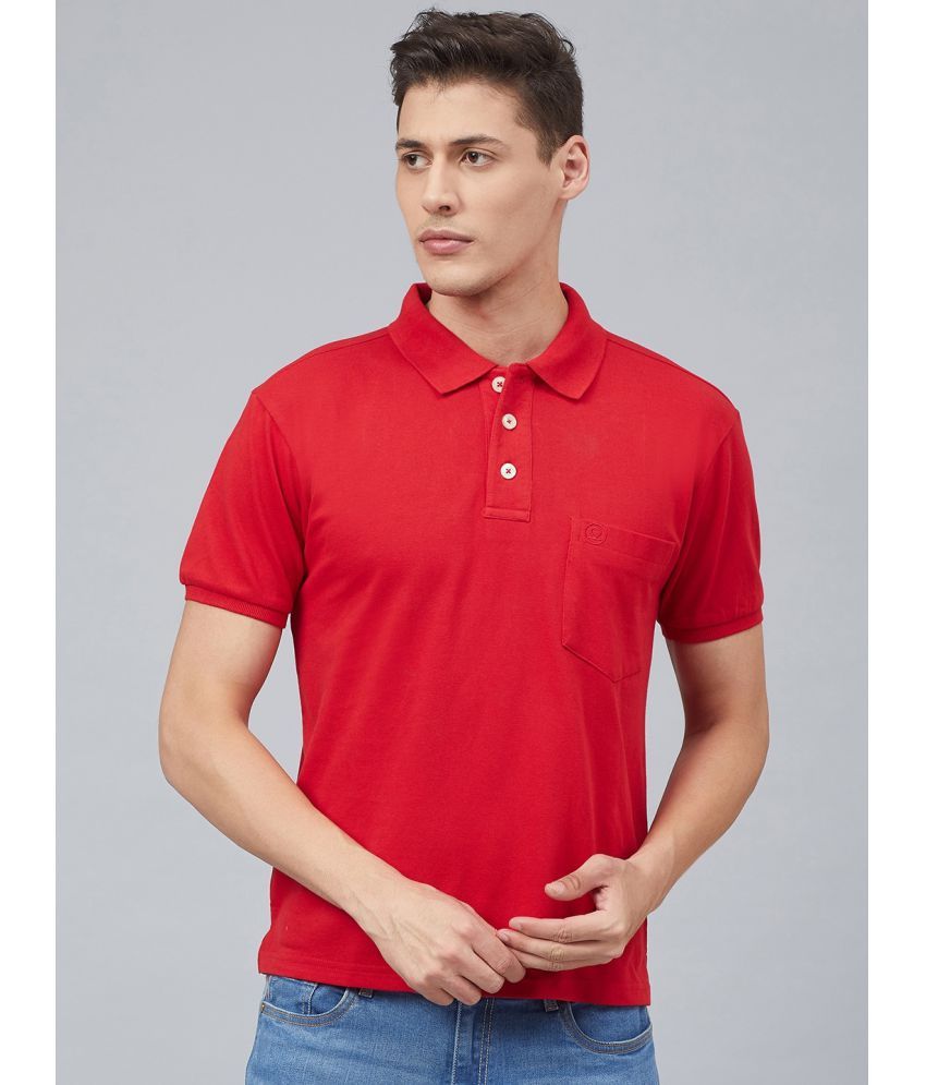     			Chkokko - Red Cotton Blend Regular Fit Men's Polo T Shirt ( Pack of 1 )