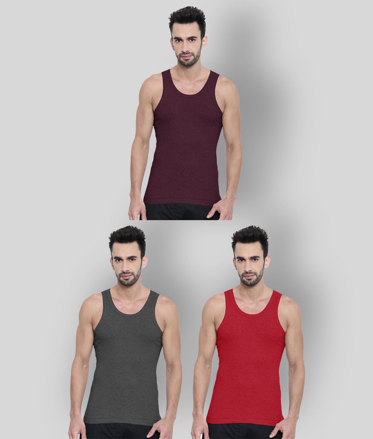     			Dixcy Scott - Multicolor Cotton Men's Vest ( Pack of 3 )