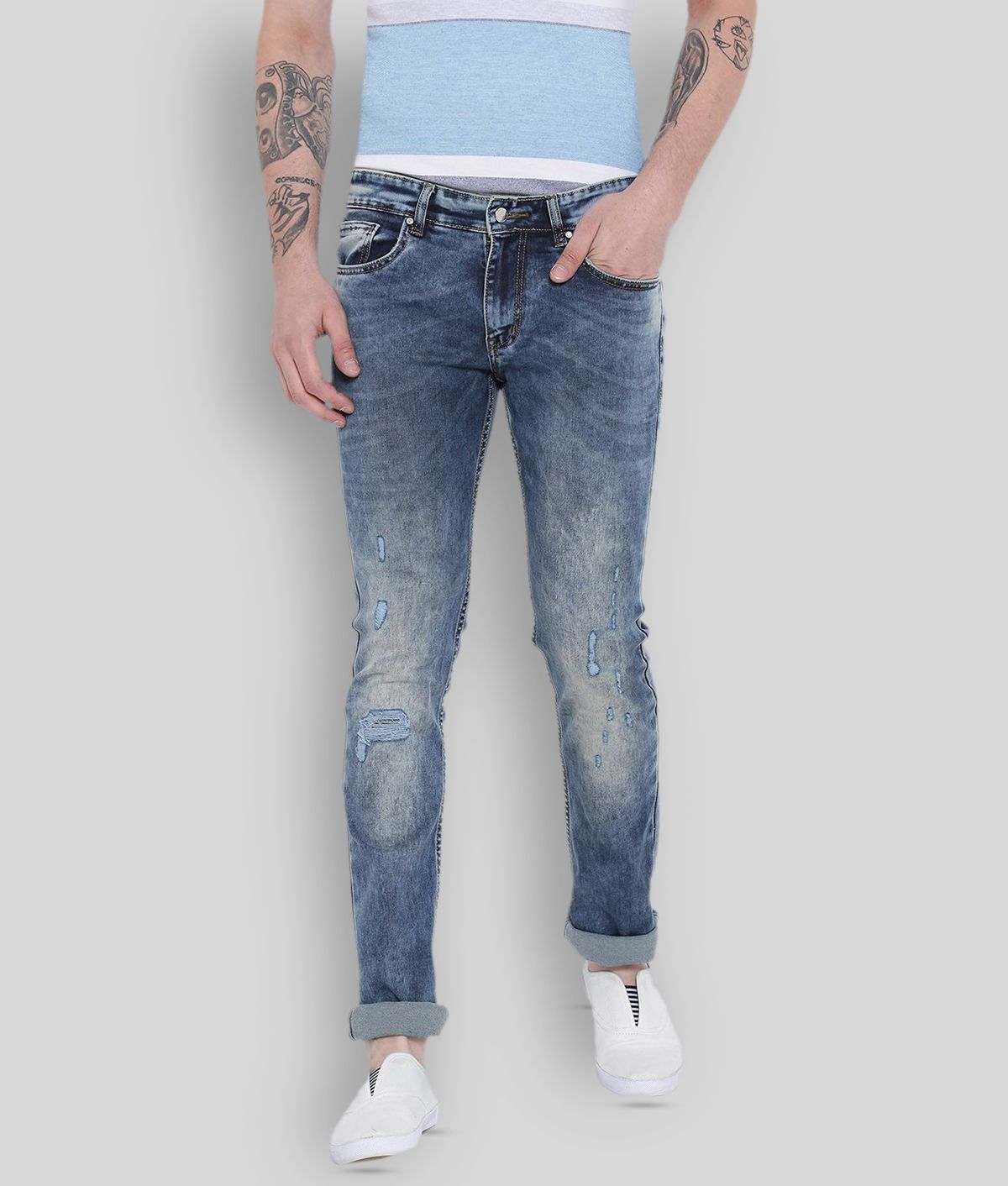     			Duke - Blue 100% Cotton Slim Fit Men's Jeans ( Pack of 1 )