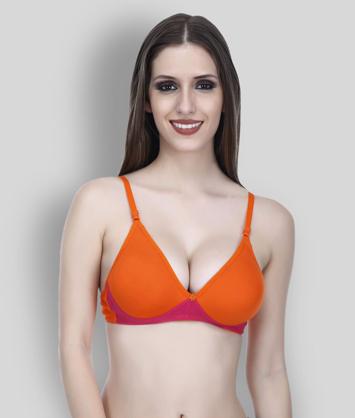     			Elina Cotton Non Padded Women's Teenage Bra ( Orange )