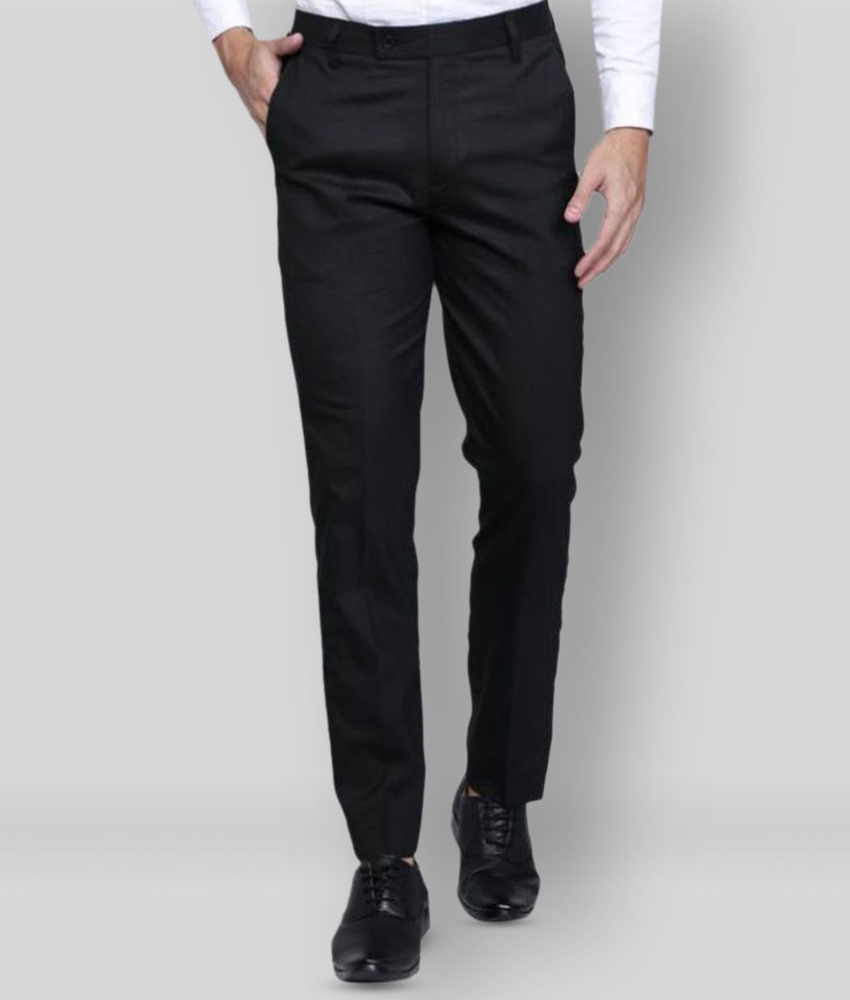     			Haul Chic - Black Cotton Blend Slim Fit Men's Formal Pants (Pack of 1)