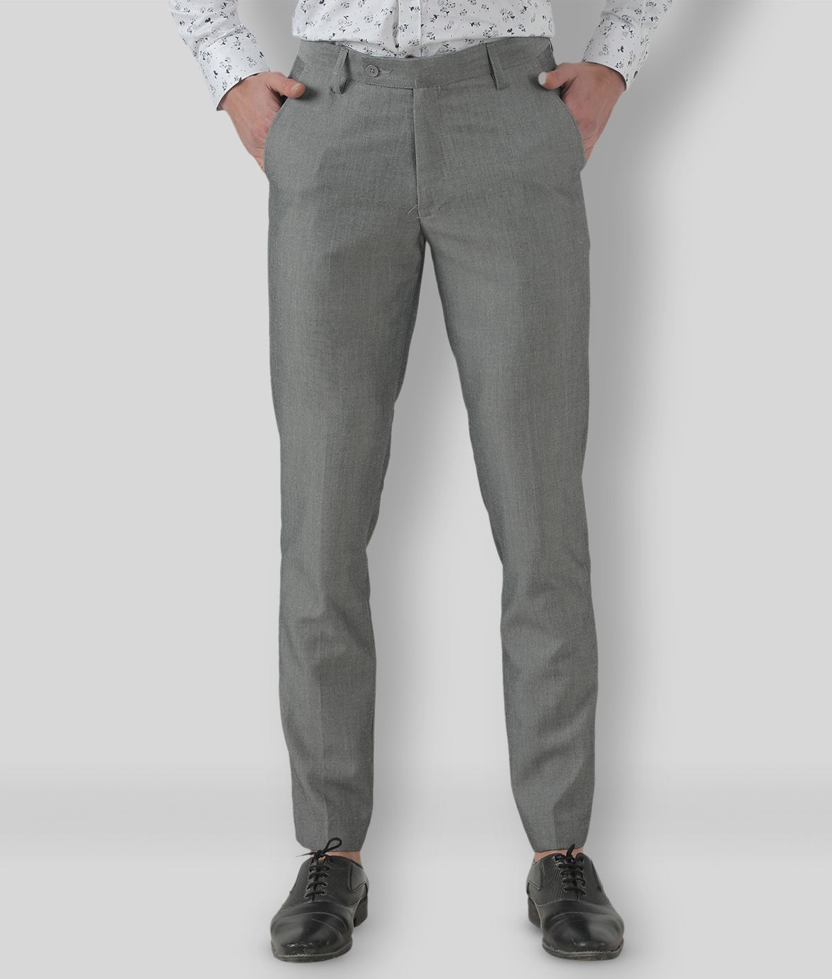     			Inspire Clothing Inspiration - Grey Polycotton Slim - Fit Men's Formal Pants ( Pack of 1 )