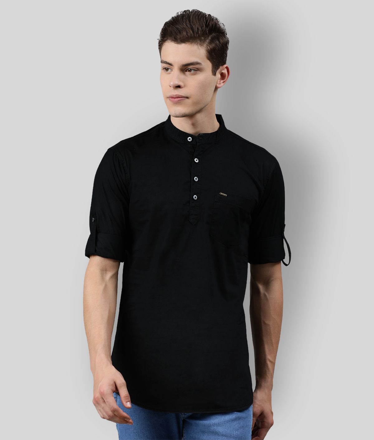     			Urbano Fashion - Black Cotton Slim Fit Men's Casual Shirt ( Pack of 1 )