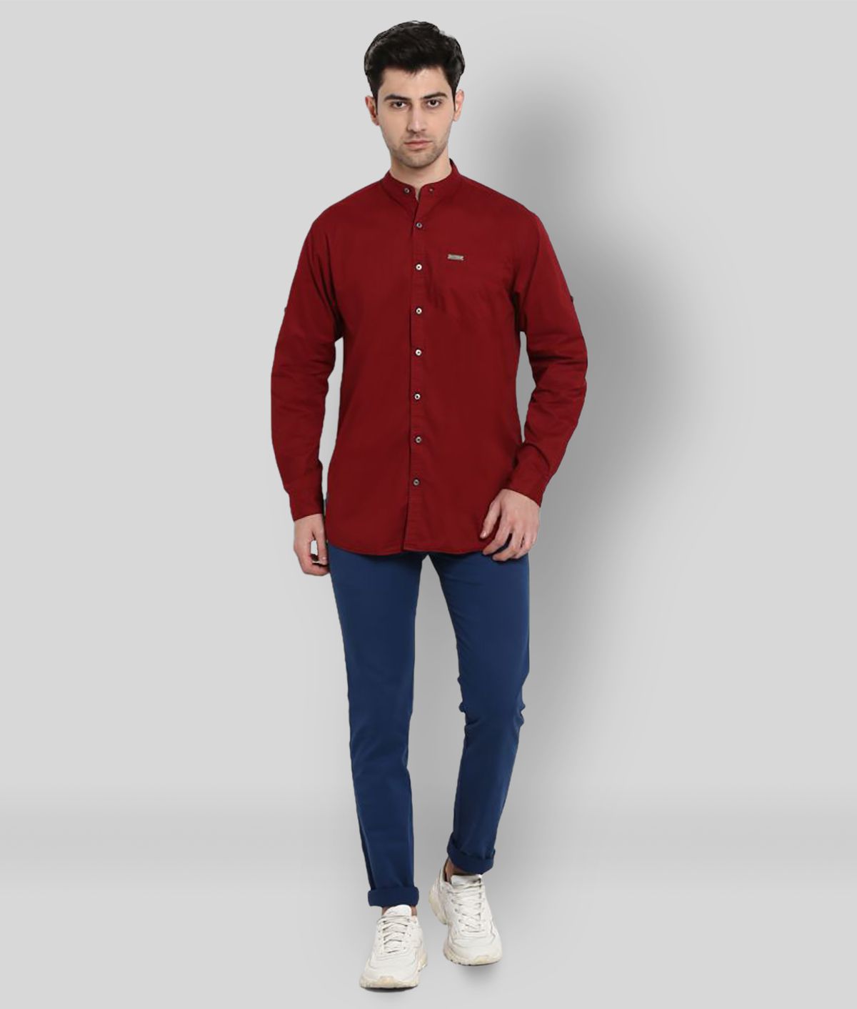     			Urbano Fashion - Red Cotton Slim Fit Men's Casual Shirt ( Pack of 1 )