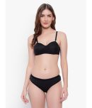 KYODO Cotton Women's Bra & Panty Set ( Black )