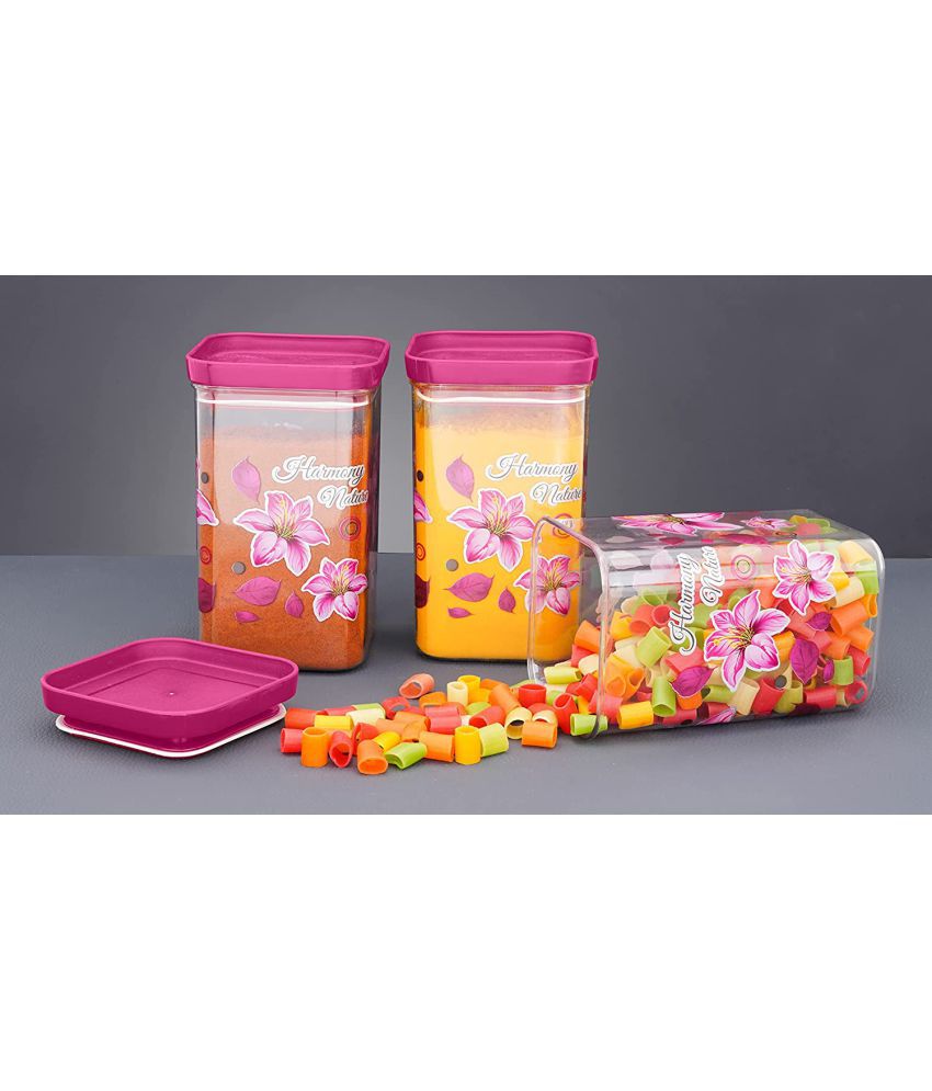     			Analog kitchenware - Pink Polyproplene Food Container ( Pack of 3 )