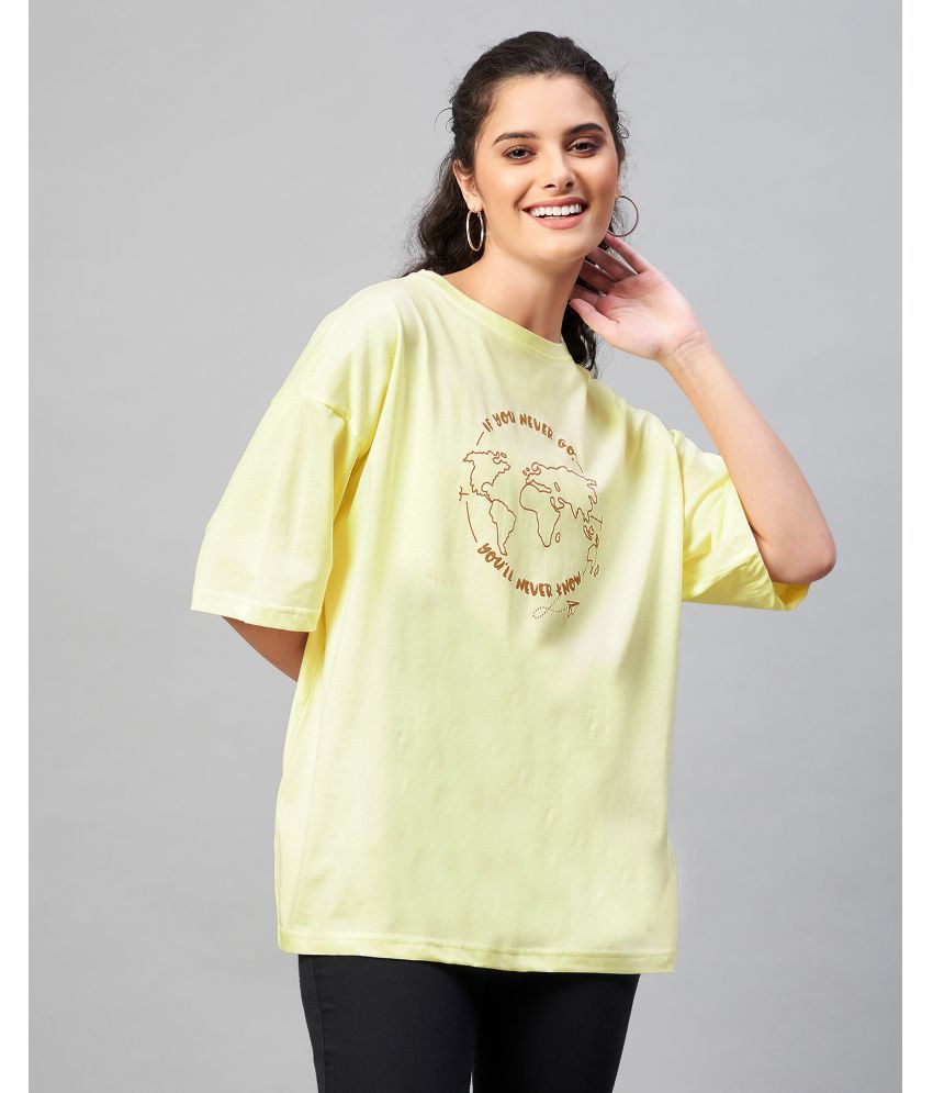     			Chimpaaanzee - Yellow Cotton Regular Fit Women's T-Shirt ( Pack of 1 )