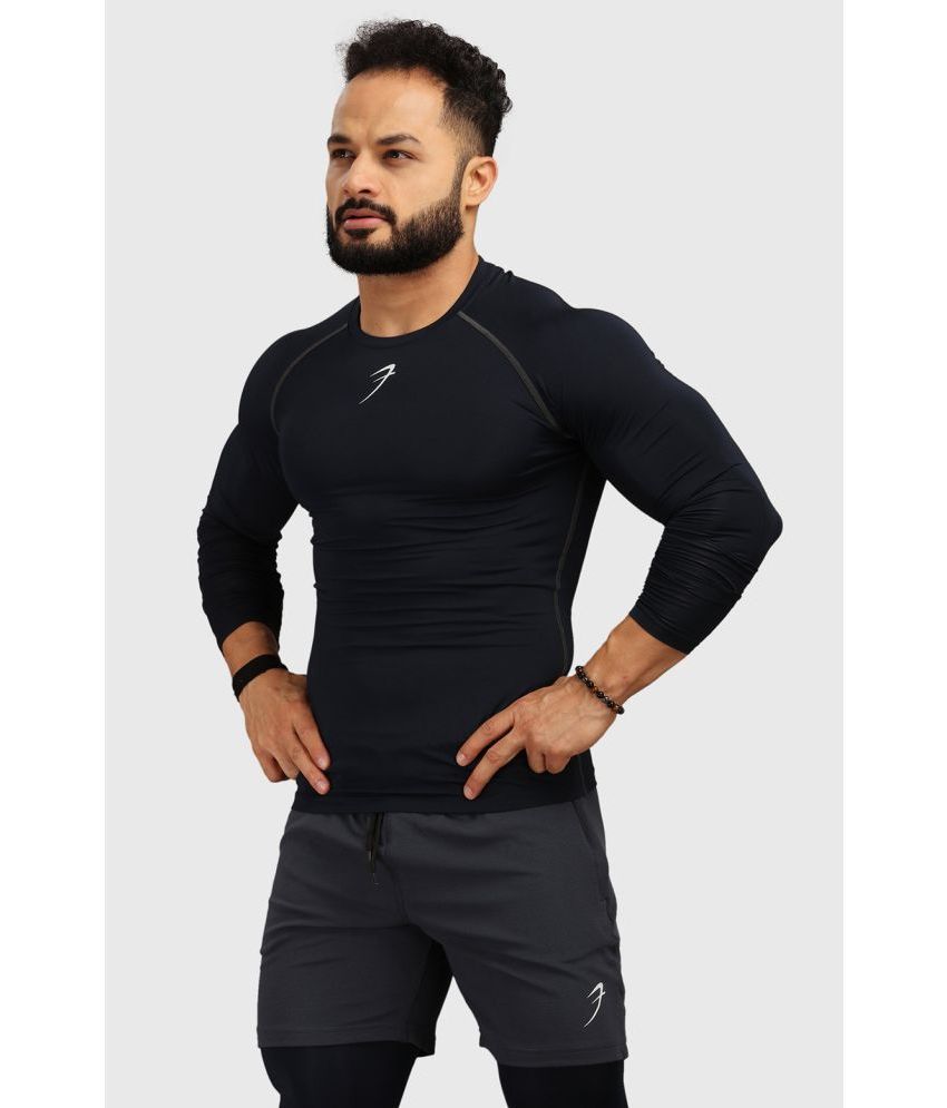     			Fuaark - Navy Polyester Slim Fit Men's Compression T-Shirt ( Pack of 1 )