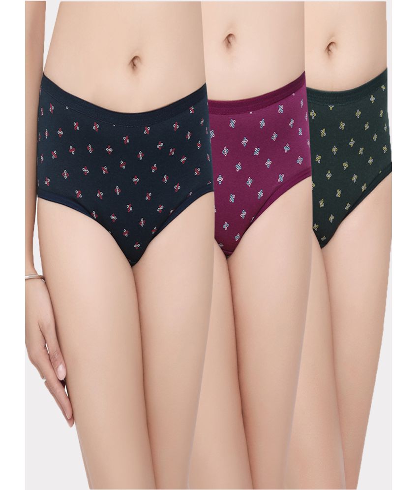     			IN CARE LINGERIE - Multi Color Cotton Printed Women's Briefs ( Pack of 3 )