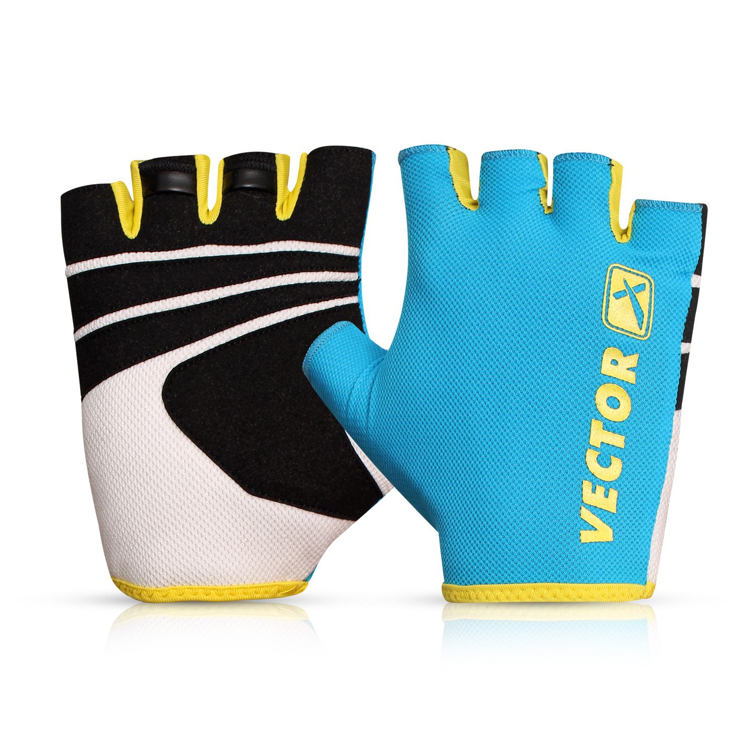     			Vector X Blue Gym Gloves
