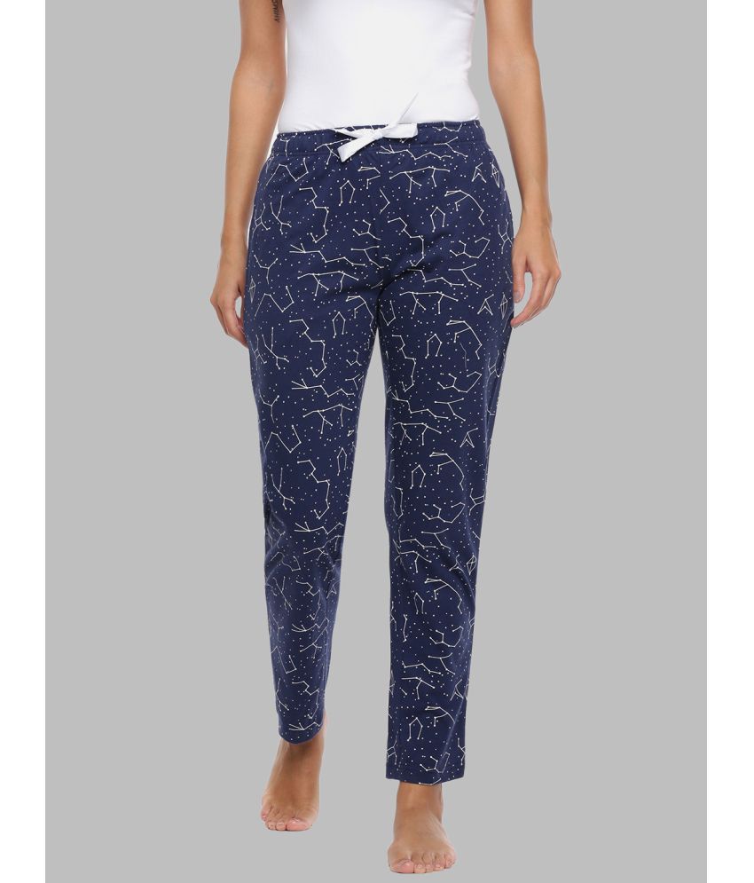     			Dollar Missy - Navy Blue Cotton Women's Nightwear Pajamas ( Pack of 1 )