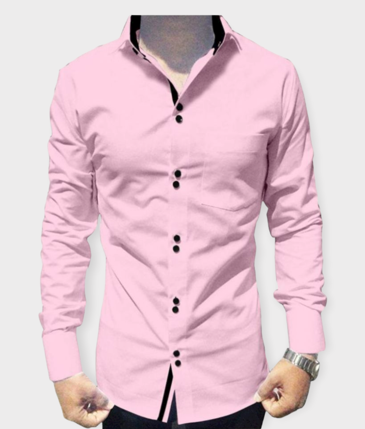     			P&V - Pink Cotton Blend Slim Fit Men's Casual Shirt (Pack of 1)