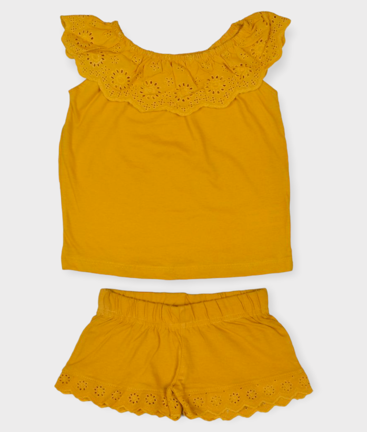     			Sathiyas - Yellow Cotton Girl's Top With Shorts ( Pack of 1 )