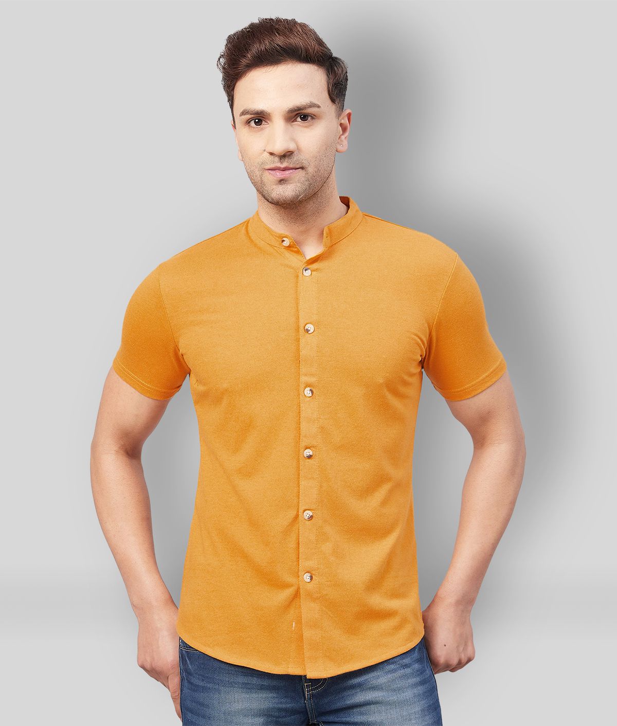     			Gritstones - Yellow Cotton Blend Regular Fit Men's Casual Shirt ( Pack of 1 )