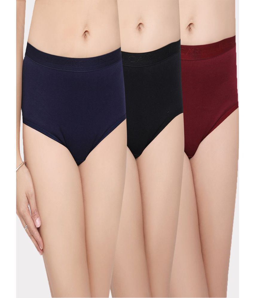 IN CARE LINGERIE - Multicolor Blended Solid Women's Briefs ( Pack of 3 )
