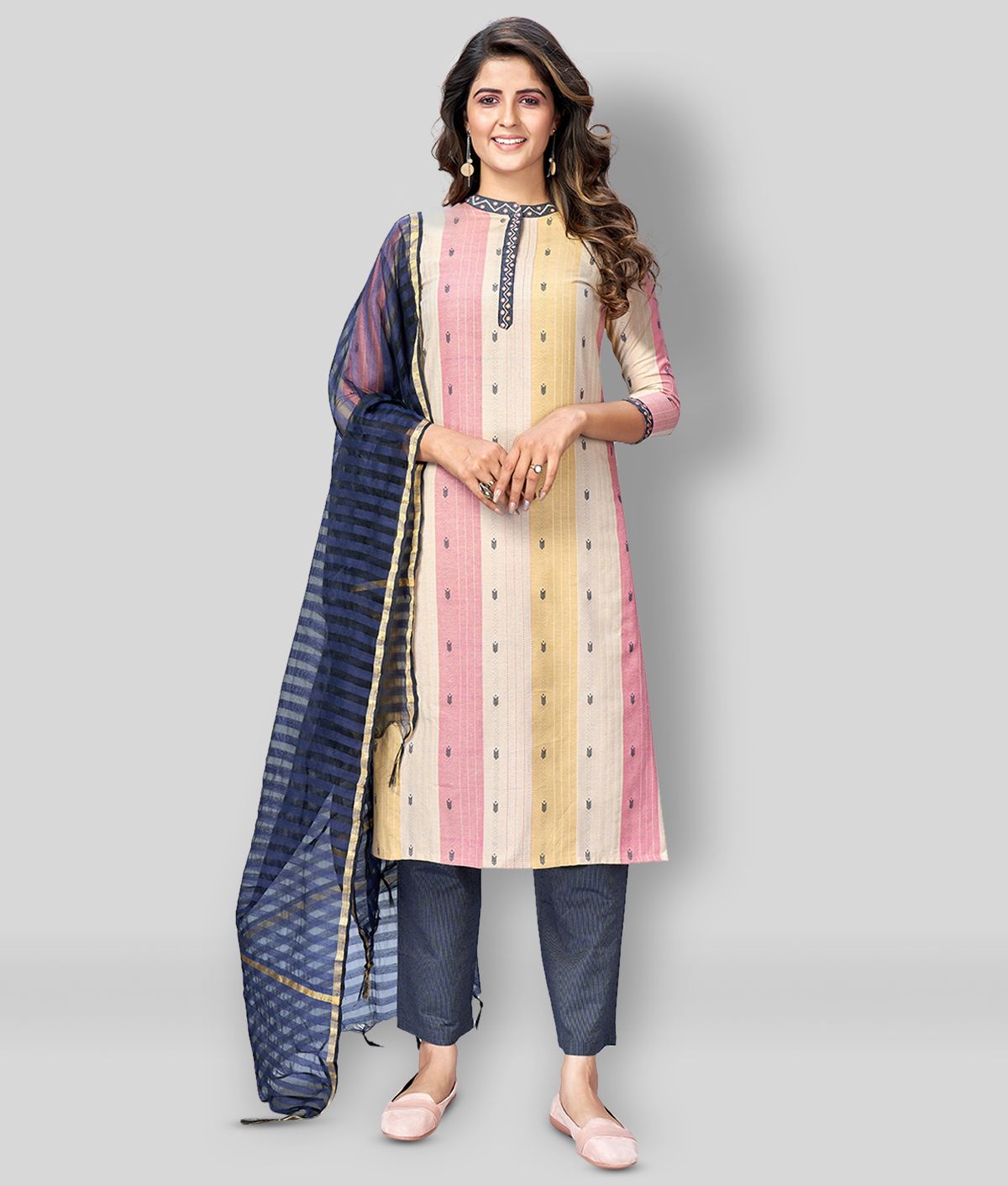     			Vbuyz - Multicolor Straight Cotton Women's Stitched Salwar Suit ( Pack of 1 )