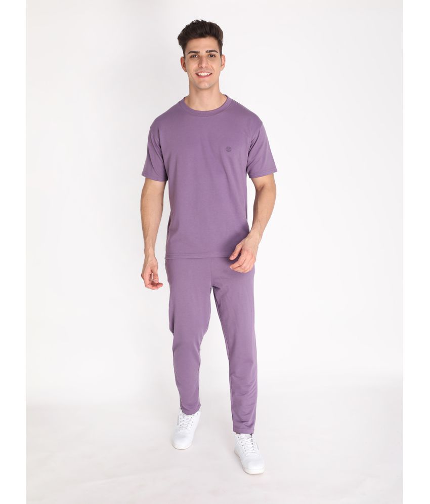     			Chkokko - Purple Cotton Blend Regular Fit Solid Men's Sports Tracksuit ( Pack of 1 )