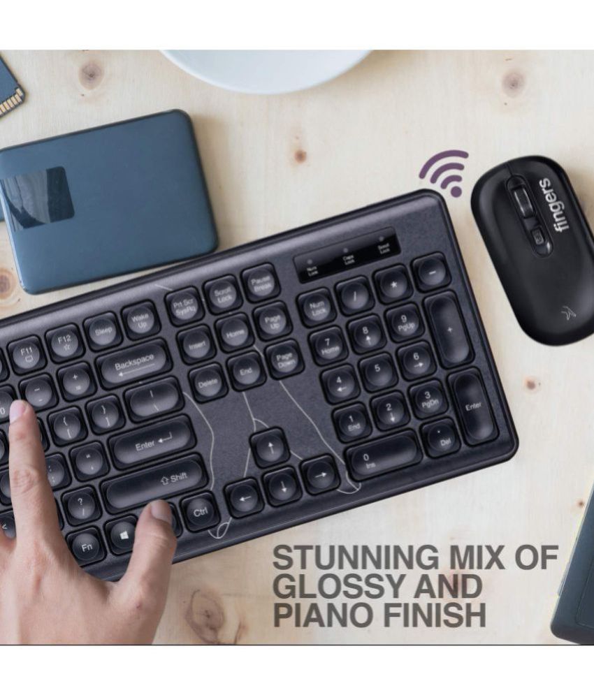 FINGERS Black Inbuilt Keyboard Mouse Combo Buy FINGERS Black