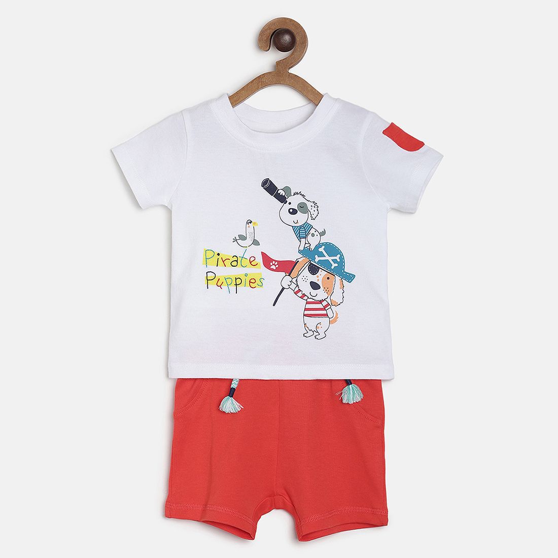     			MINI KLUB - Multicolor Cotton Baby Boy T-Shirt & Shorts ( Pack of 1 )