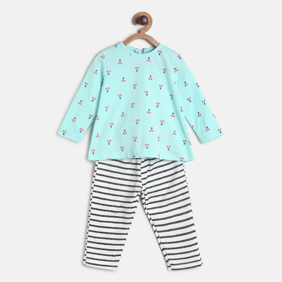     			MINI KLUB - Multicolor Cotton Baby Girl Top & Trouser ( Pack of 1 )