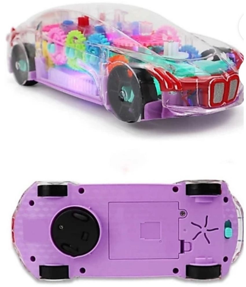 3D Transparent Car with 360 Degree Rotation Gear Simulation