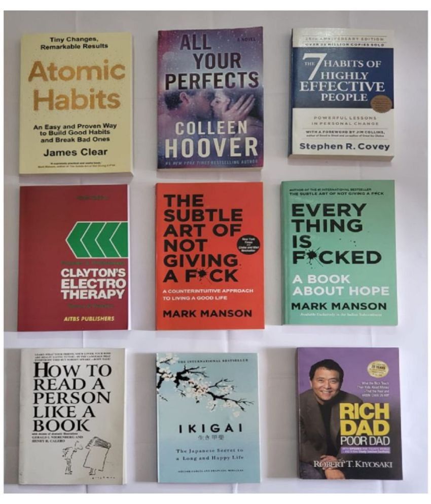     			( Combo of 9 ) Atomic + Prefects + 7 habits + Electro + subtle + every thing + how to read + IKIGAI + Rich dad