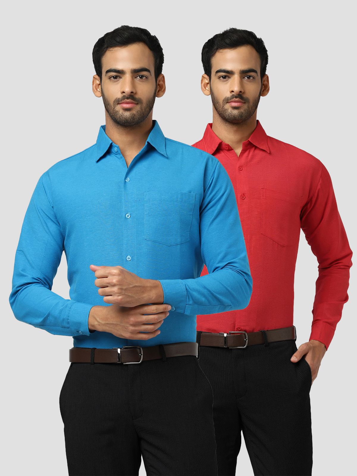     			DESHBANDHU DBK 100% Cotton Regular Fit Solids Men's Casual Shirt - Multicolor ( Pack of 2 )