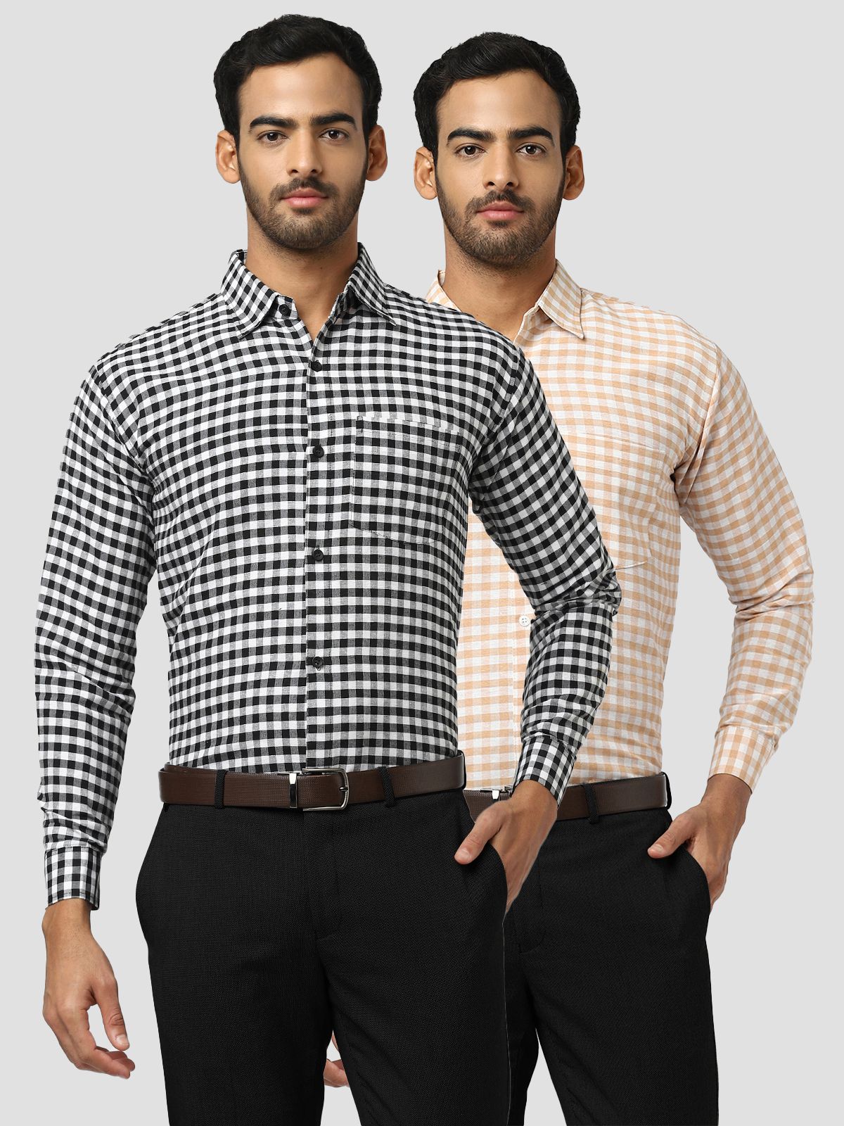     			DESHBANDHU DBK - Multicolor Cotton Regular Fit Men's Casual Shirt (Pack of 2 )