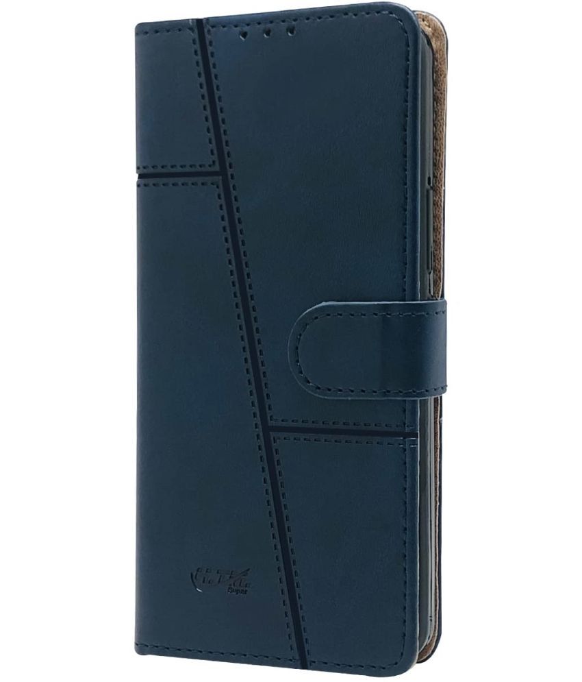    			Doyen Creations - Blue Artificial Leather Flip Cover Compatible For Oppo A53s ( Pack of 1 )