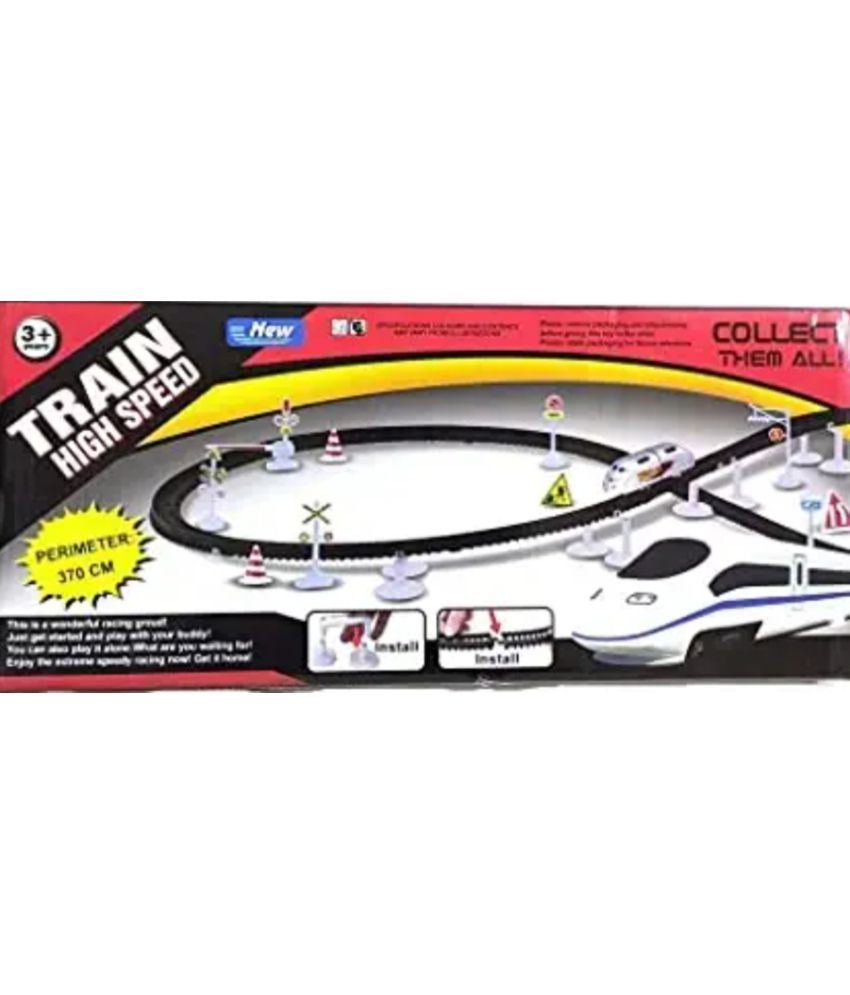 High Speed Bullet Train Toy Train with Track Set & Signal Accessories