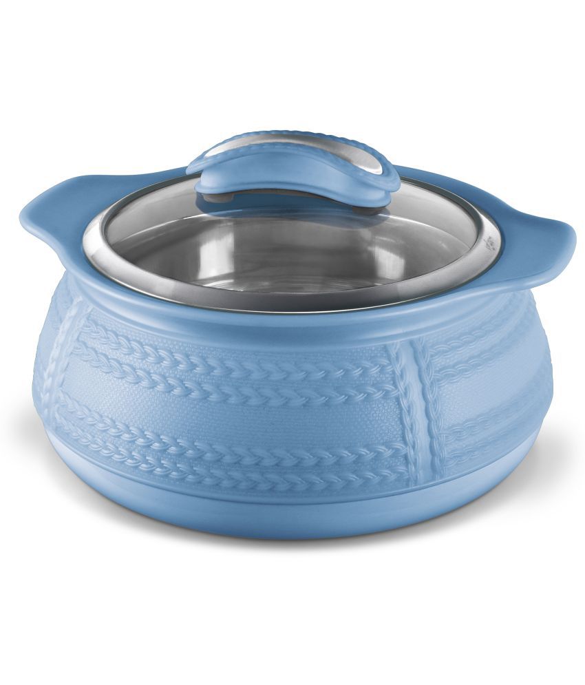     			Milton Weave 2500 Insulated Inner Stainless Steel Casserole with Glass Lid, 2.48 Litres, Blue | BPA Free | Food Grade | Easy to Carry | Easy to Store | Ideal For Chapatti | Roti | Curd Maker