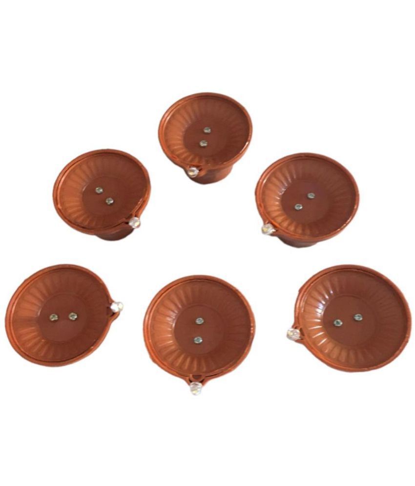 THRIFTKART - Brown Others Electric Diya ( Pack of 6 )