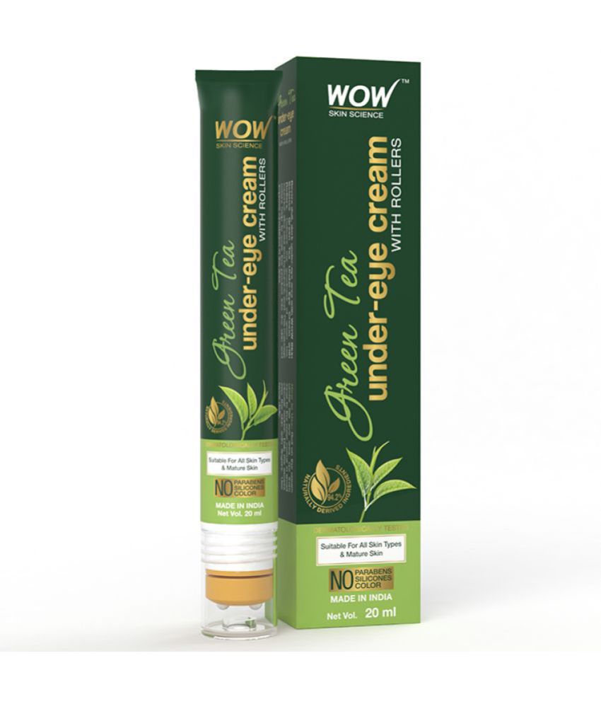     			WOW Skin Science Green Tea Under Eye Cream with Rollers - for All Skin Types - No Parabens, Silicones & Color - 20ml