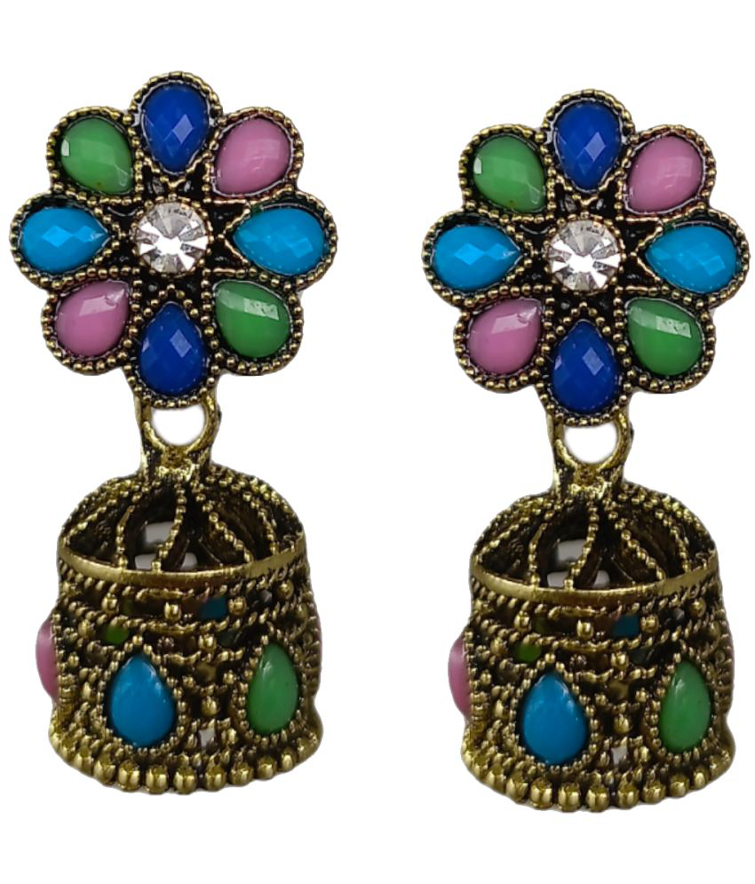     			aadiyatri - Multi Color Jhumki Earrings ( Pack of 1 )