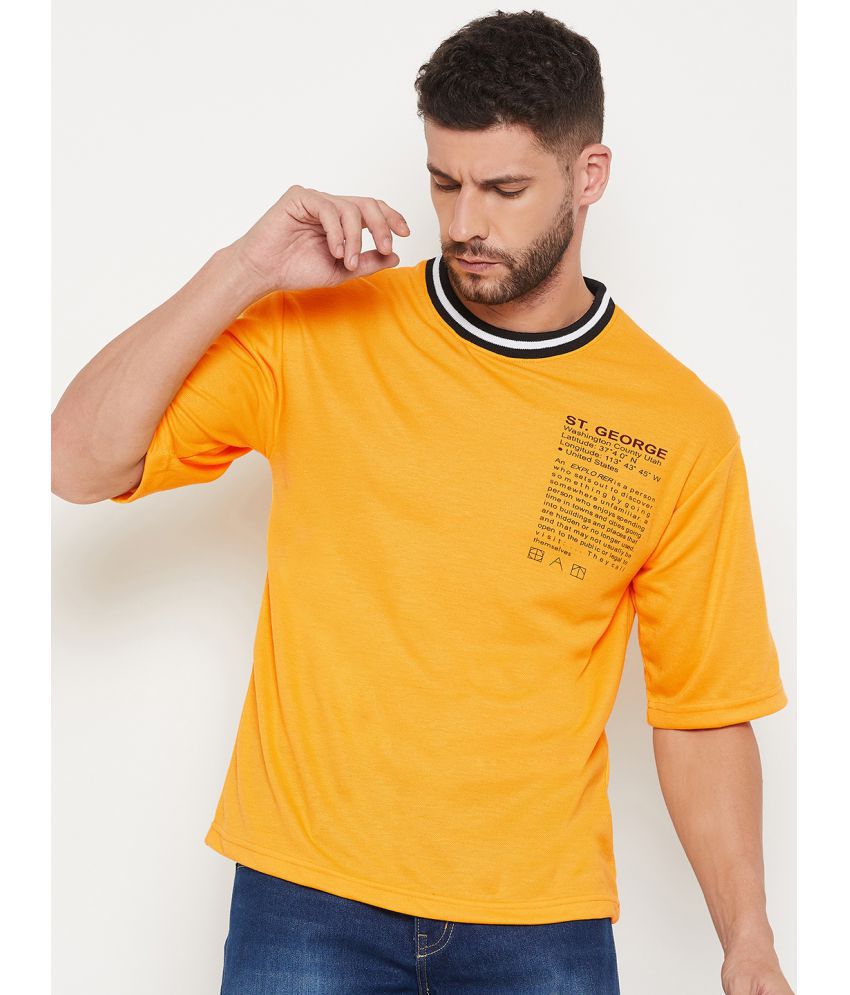     			AUSTIZ - Yellow Cotton Blend Regular Fit Men's T-Shirt ( Pack of 1 )