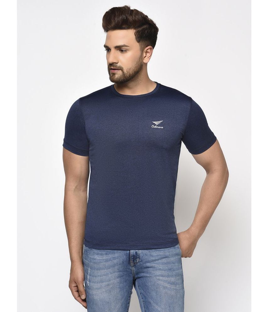     			OAKMANS - Navy Blue Cotton Regular Fit Men's Sports T-Shirt ( Pack of 1 )